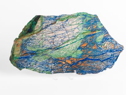 Plaque de malachite et d'azurite, Sibérie....