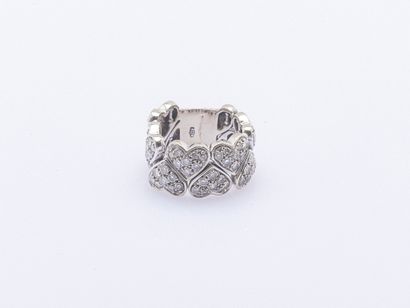 Bague bandeau en or gris 18 carats (750 ‰)...