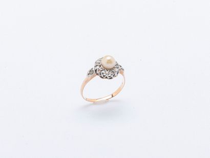 Flower ring in 18k yellow gold (750 ‰) and...