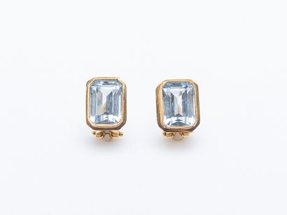 Pair of 18K yellow gold (750 ‰) earrings...