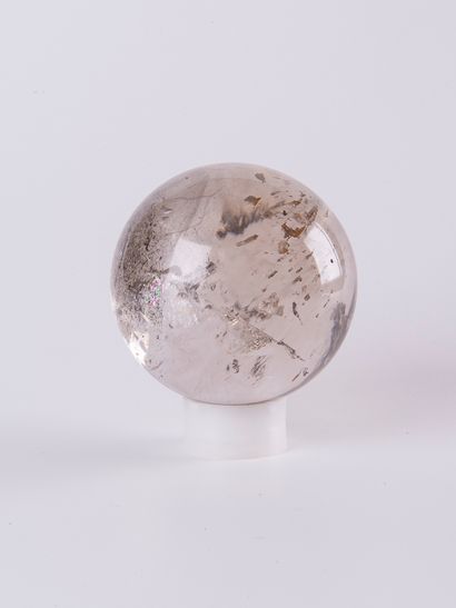 Sphère de quartz fumé avec inclusions, Brésil.
Dia....
