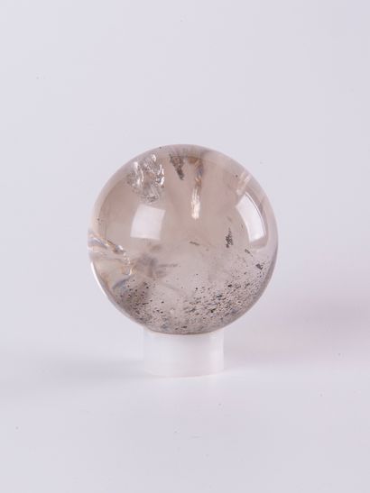 Sphère de quartz fumé avec inclusions, Brésil.
Dia....