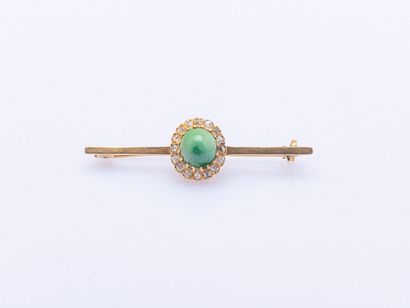 18K yellow gold (750 ‰) barrette brooch set...