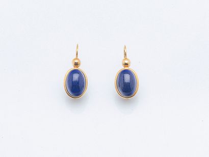 Pair of 18K yellow gold (750 ‰) earrings...