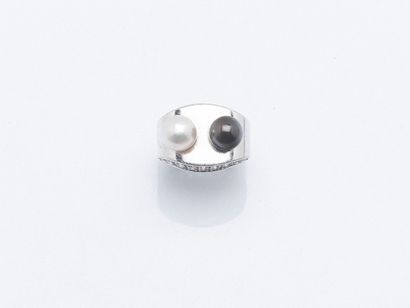 Bague pont en or gris 18 carats (750 ‰) ornée...