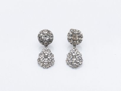 Pair of silver earrings (800 ‰) set with...