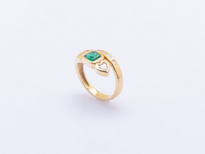 Bague en or jaune 18 carats (750 ‰) formant...