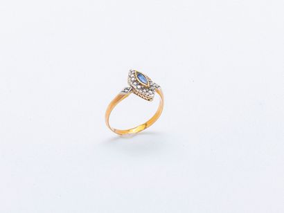 18K yellow gold (750 ‰) and platinum (950...