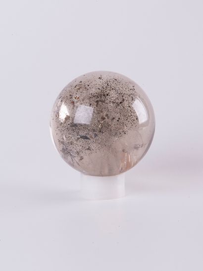 Sphère de quartz fumé avec inclusions, Brésil.
Dia....