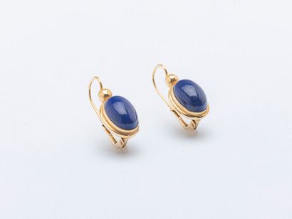 Pair of 18K yellow gold (750 ‰) earrings...