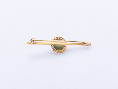 18K yellow gold (750 ‰) barrette brooch set...