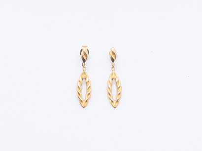 Paire de pendants d'oreilles en or jaune...