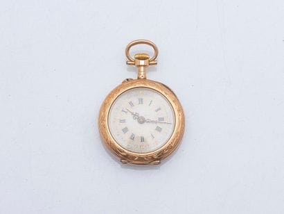 Collar watch in 18K yellow gold (750 ‰),...