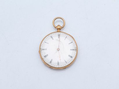 Pocket watch in 18K yellow gold (750 ‰),...