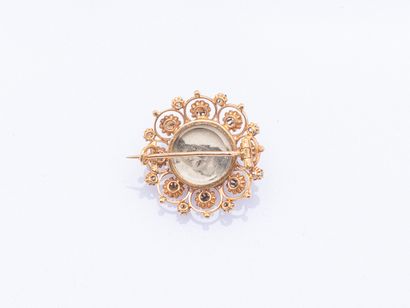 18K rose gold (750 ‰) keepsake rosette brooch...