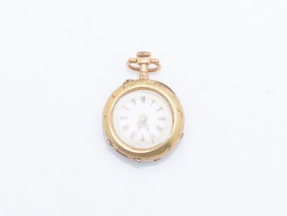 Collar watch in 18K yellow gold (750 ‰) and...