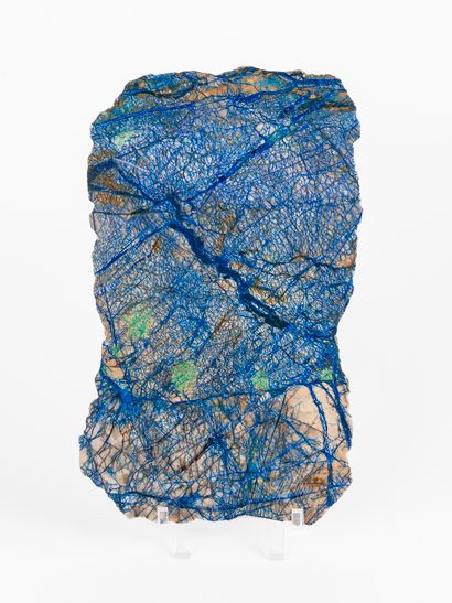 Plaque de malachite et d'azurite, Sibérie....