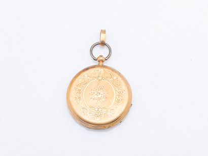 Pocket watch in 18K yellow gold (750 ‰),...