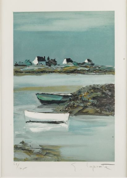 Georges LAPORTE (1926-2000) 
Bateaux à marée...