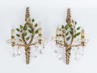MAISON BAGUES
Pair of gold-painted metal...