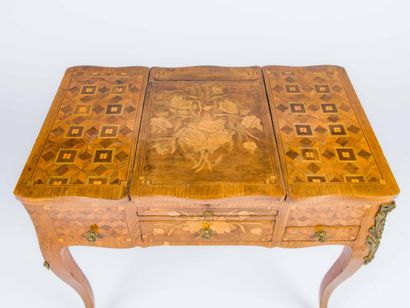 Veneered dressing table decorated with flowers...