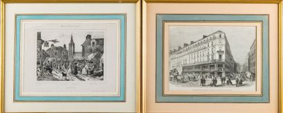 Lot de 15 gravures sur Paris et Neuilly en...