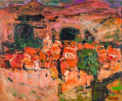 Robert DELVAL (1934-2024) 
Grimaud 
Huile...