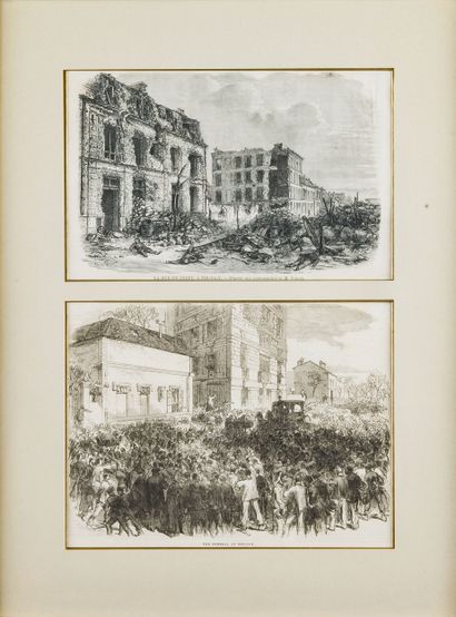 Lot de 15 gravures sur Paris et Neuilly en...