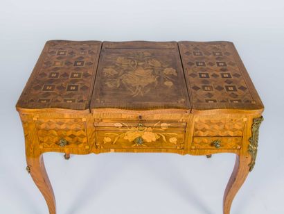 Veneered dressing table decorated with flowers...