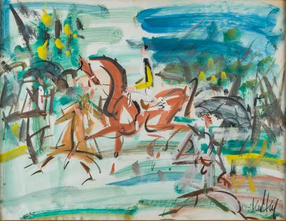 GEN PAUL (1895-1975) 
Cavaliers 
Gouache...