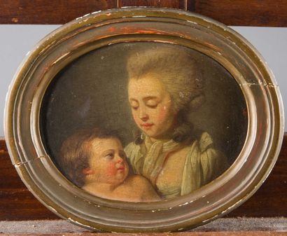 ecole FRANCAISE vers 1780
Femme et son enfant
Panneau...