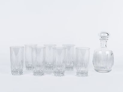 BACCARAT 
Lot de 7 verres à orangeade et...