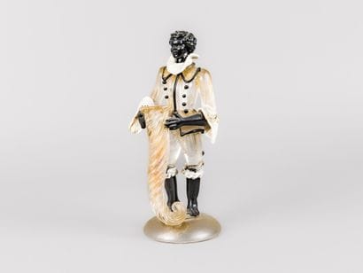 Flambeau en verre de Venise représentant...