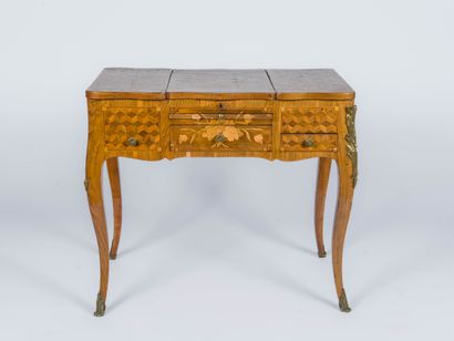 Veneered dressing table decorated with flowers...