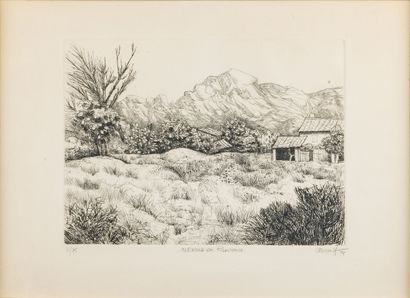 Lot de 4 estampes et reproductions : 
- Georges...