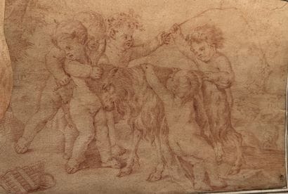 Ecole Française du XVIIe siècle 
Putti jouant...