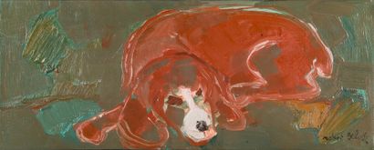 Robert DELVAL (1934-2024) 
Le chien rouge...