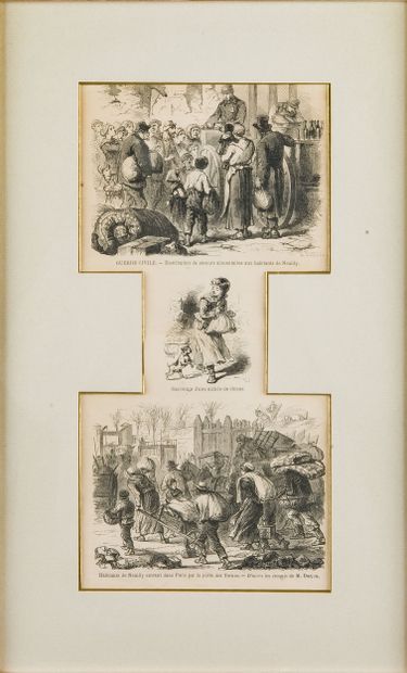 Lot de 15 gravures sur Paris et Neuilly en...