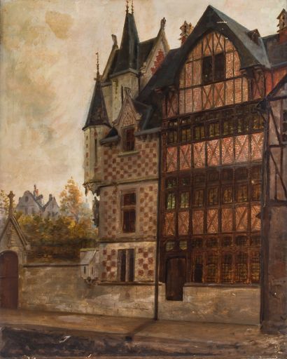 Ecole du XXe siècle 
Vue de Rouen 
Huile...