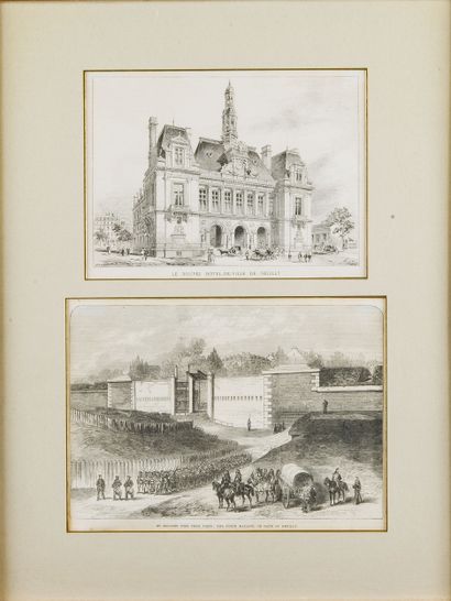 Lot de 15 gravures sur Paris et Neuilly en...