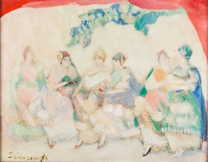 Eugene CHIRIAEFF (1887-1945) 
Réunion d'élégantes...