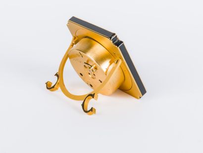 CARTIER Paris 
Desk clock in black-enameled...