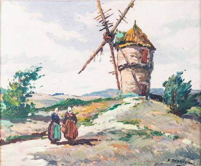 Ferdinand DUBREUIL (1894-1957) 
Moulin breton...