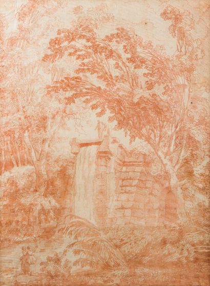 Ecole de Hubert ROBERT (1733-1808)
Paysage...