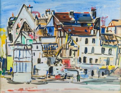 Robert SAVARY (1920-2000)
Vue de village...