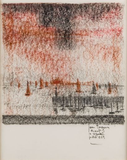 Jean TUGERY (XX) 
Avant la régate 
Pastel...