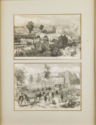 Lot de 15 gravures sur Paris et Neuilly en...