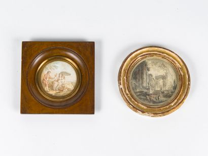 Lot comprenant : 

Deux miniatures religieuses...