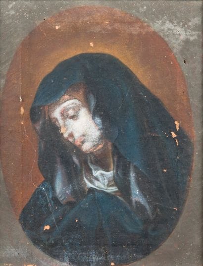 Ecole du XVIIIe siècle 
Sainte Vierge endeuillée...