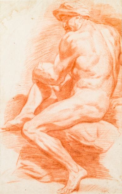 Ecole du XIXe siècle 
Etude d’homme de profil...